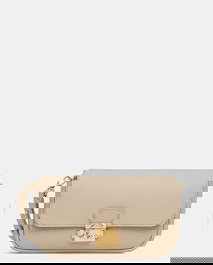 Coccinelle poșetă de piele culoarea bej, E5 U4K 52 01 01