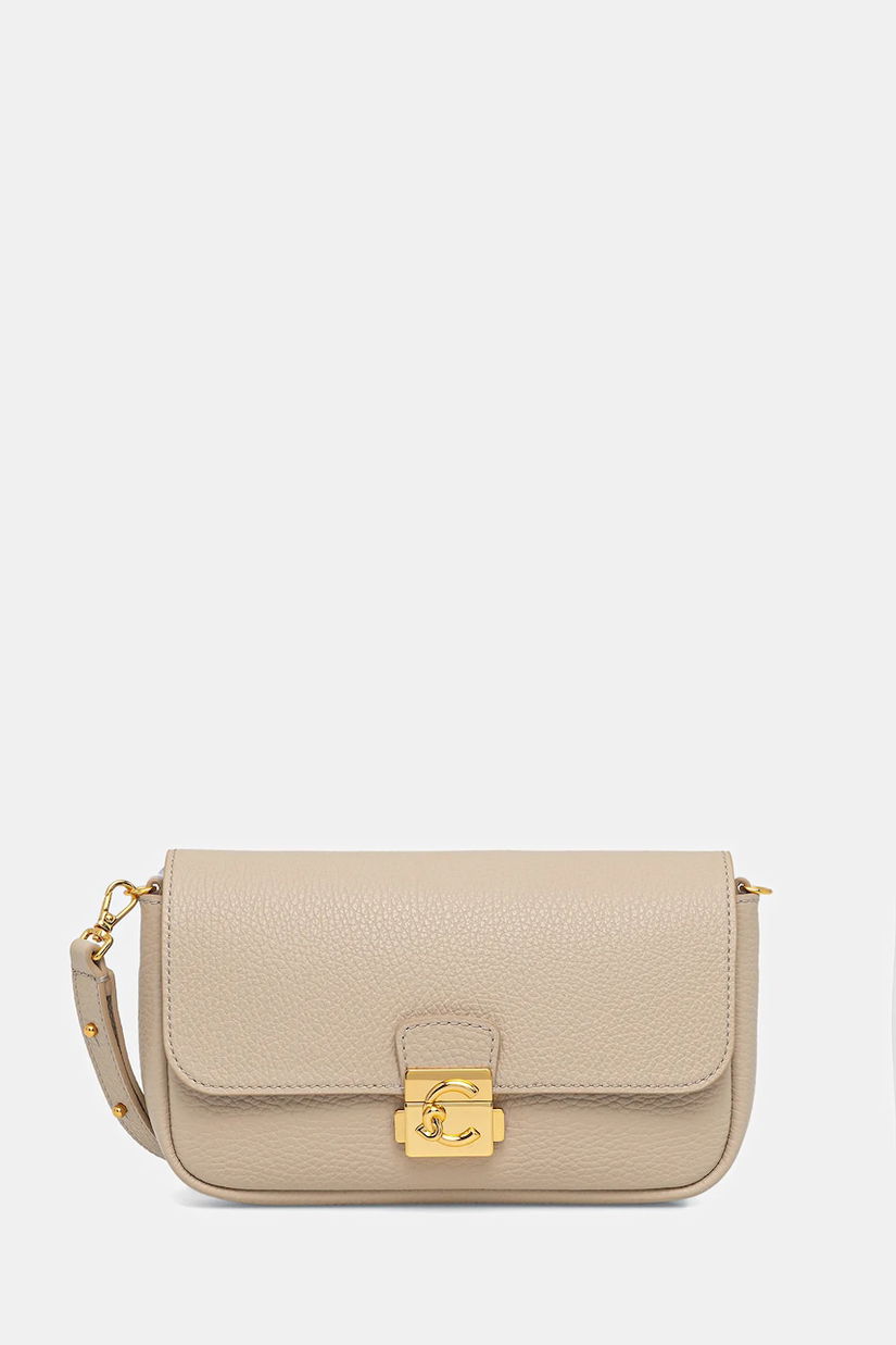 Coccinelle poșetă de piele culoarea bej, E5 U4K 52 01 01