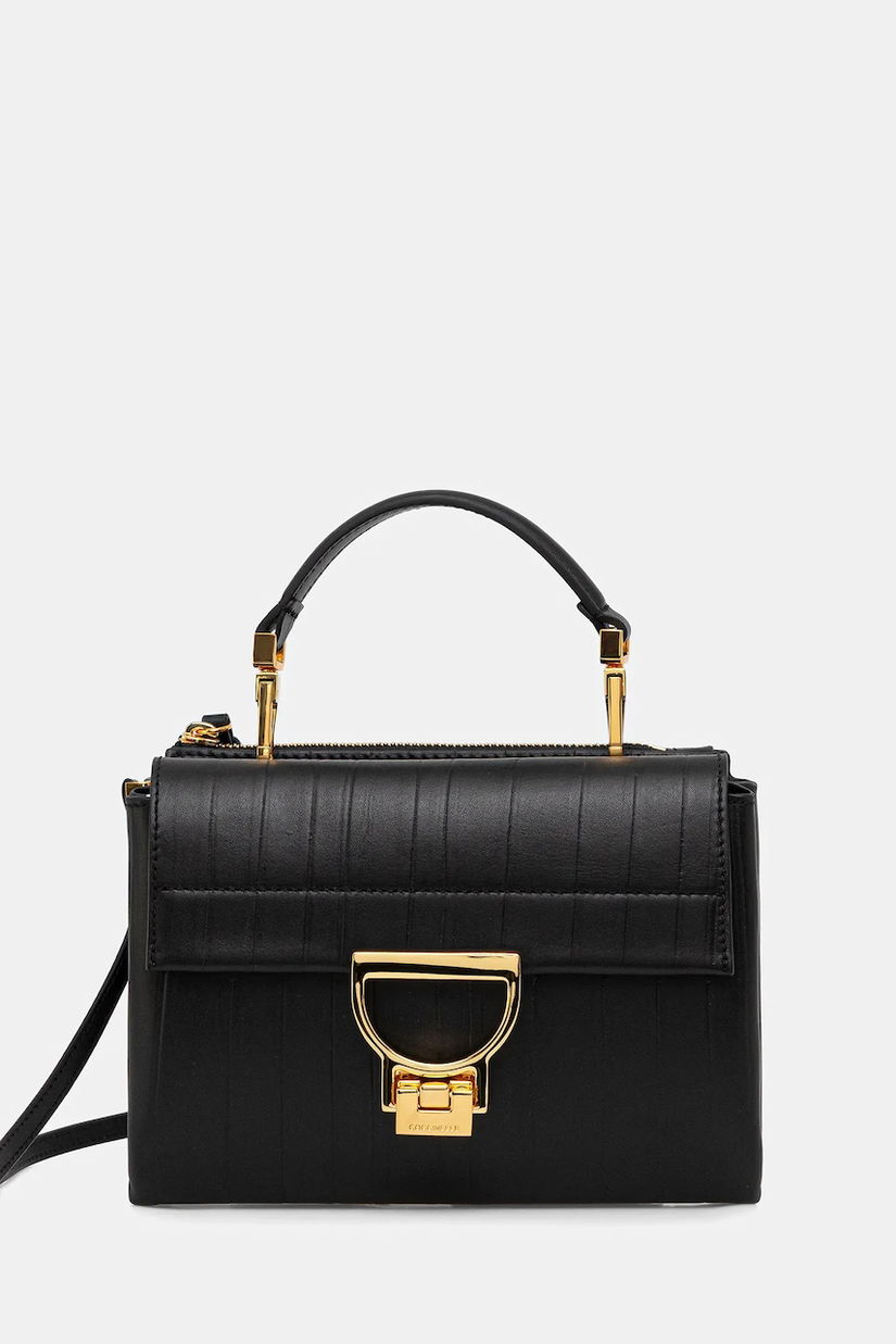 Coccinelle poșetă de piele ARLETTIS PLISSE culoarea negru, E1 UD9 55 B7 01