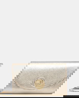 Coccinelle poșetă de piele NIKLA SMOOTH culoarea auriu, E1 TOB 15 01 01