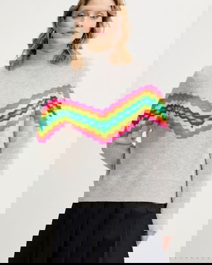 FROM FUTURE pulover de casmir culoarea gri, cu turtleneck, WPM03327