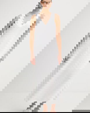 Dkny rochie din in culoarea alb, maxi, evazați, P4KBCZ70