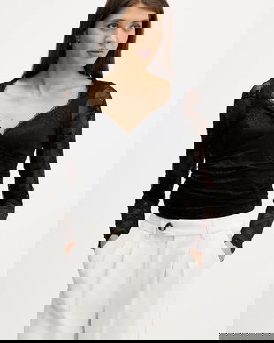 Abercrombie & Fitch bluză culoarea negru, uni, KI139-5872-900