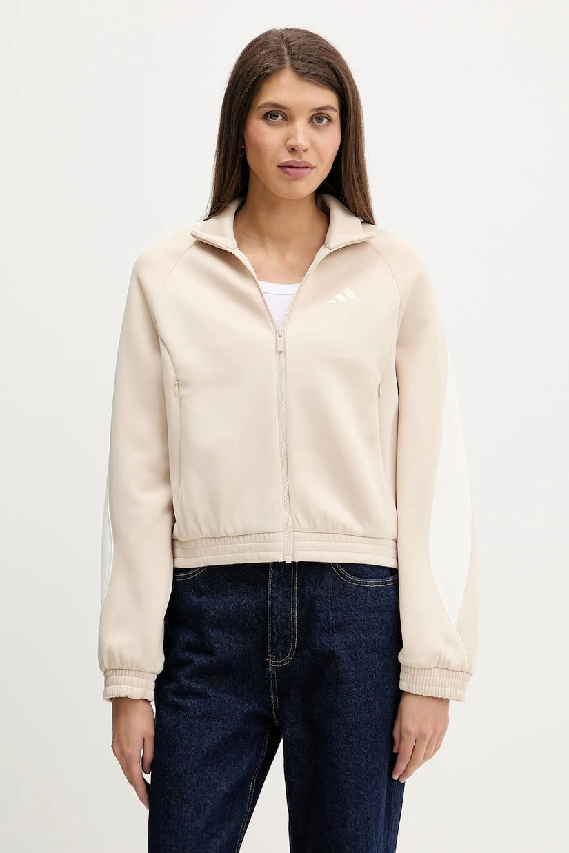 adidas bluză Stadium culoarea bej, cu imprimeu, KB4946