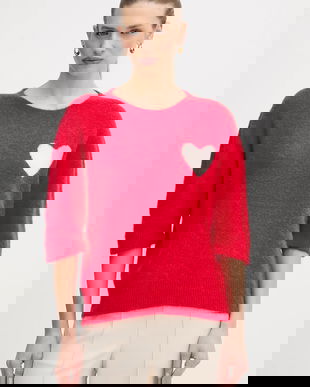 OUI pulover din amestec de lână de alpaca culoarea roșu, 95988