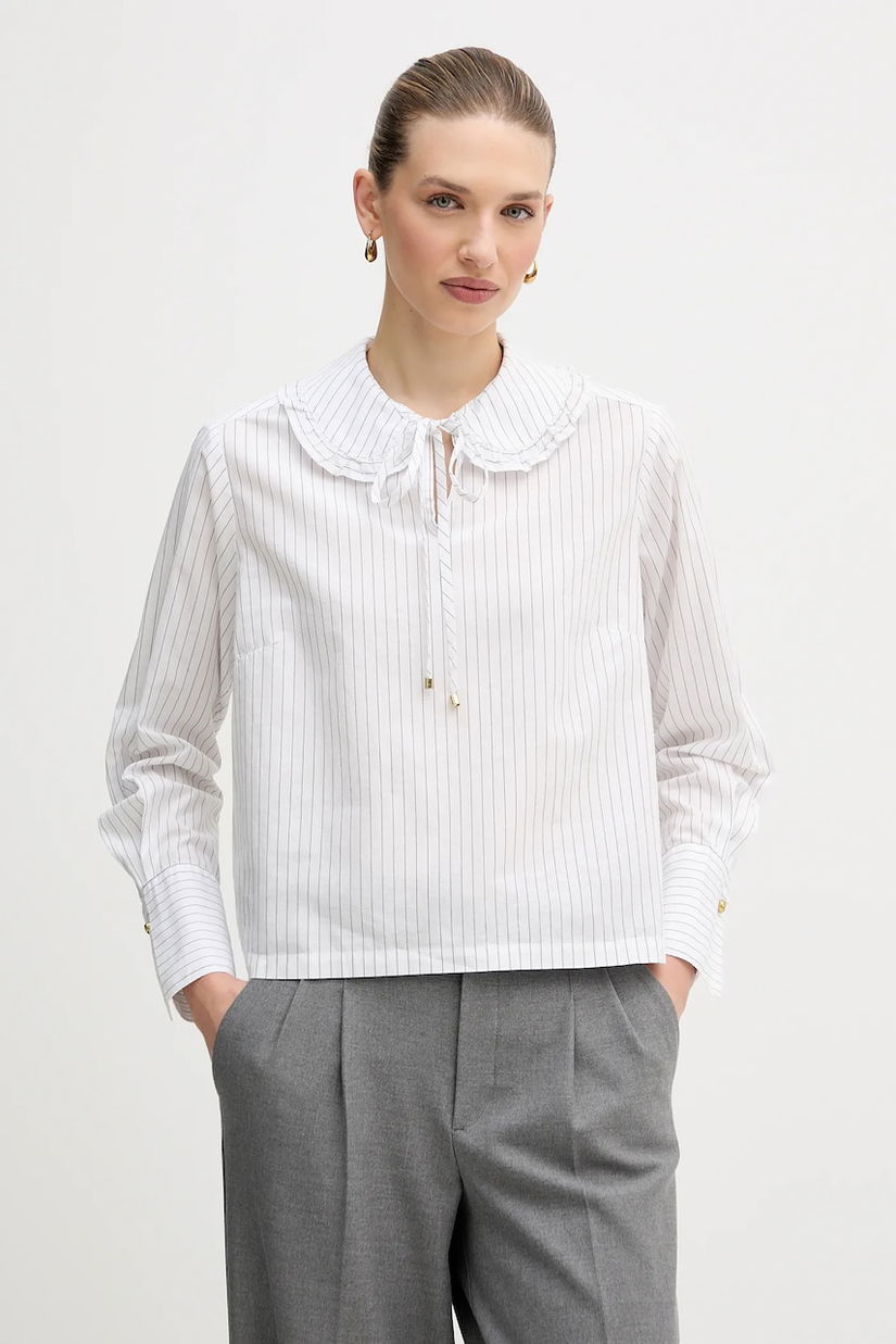 Barbour bluză din bumbac Avery culoarea alb, cu imprimeu, LSH1724