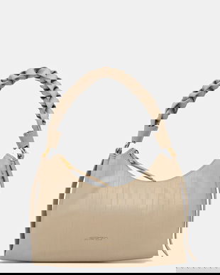 Coccinelle poșetă de piele BOHEME PLISSE culoarea bej, E1 UT1 13 03 01