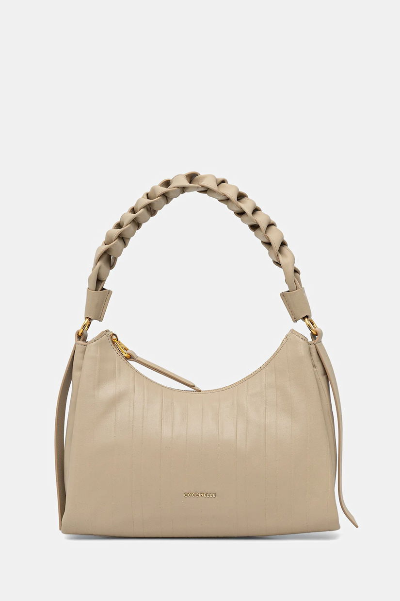 Coccinelle poșetă de piele BOHEME PLISSE culoarea bej, E1 UT1 13 03 01