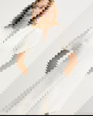 Stine Goya rochie culoarea bej, mini, evazați, SG-PS26-D187-2448