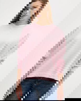 Barbour hanorac de bumbac Rosie culoarea roz, cu imprimeu, LOL0666