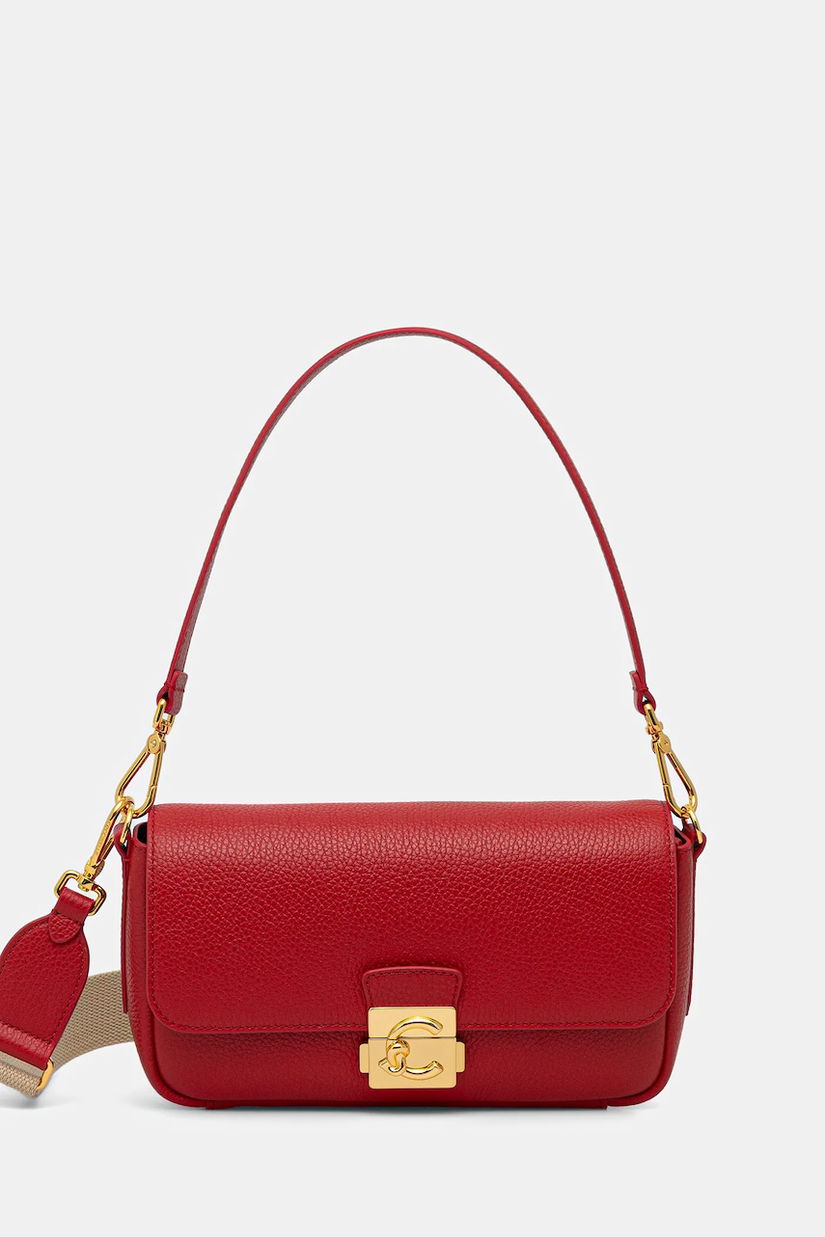 Coccinelle poșetă de piele C-ME LOCK culoarea roșu, E1 U4K 12 02 01