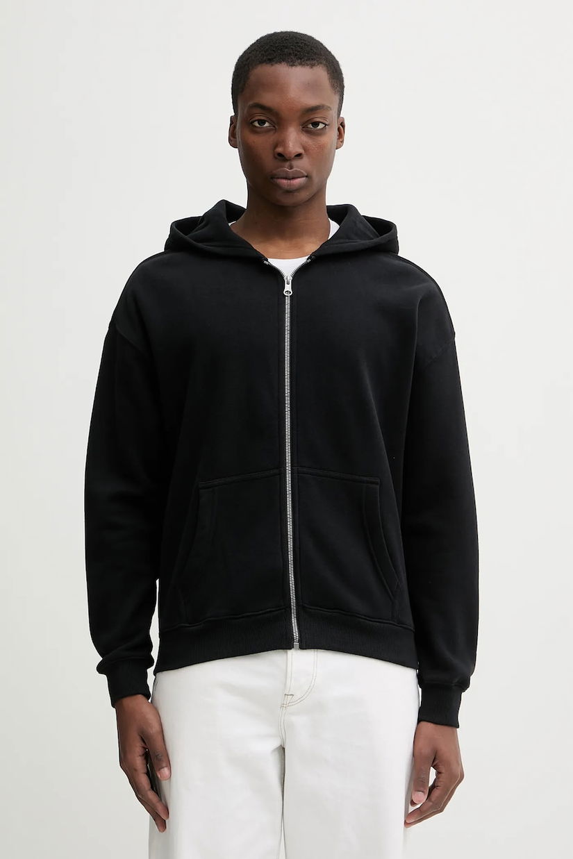 Hollister Co. bluză culoarea negru, cu glugă, uni, KI322-5141-900