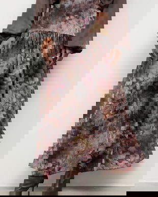 Answear.LAB fusta culoarea gri, maxi, evazati