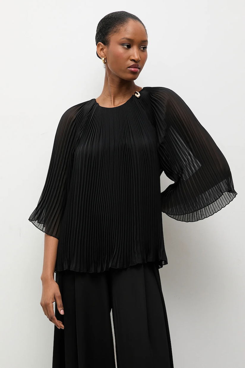 Answear.LAB bluza culoarea negru, cu imprimeu