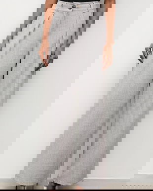 Answear.LAB pantaloni culoarea gri, drept, high waist