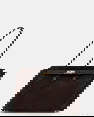 Answear.LAB geanta de mana din piele intoarsa culoarea maro