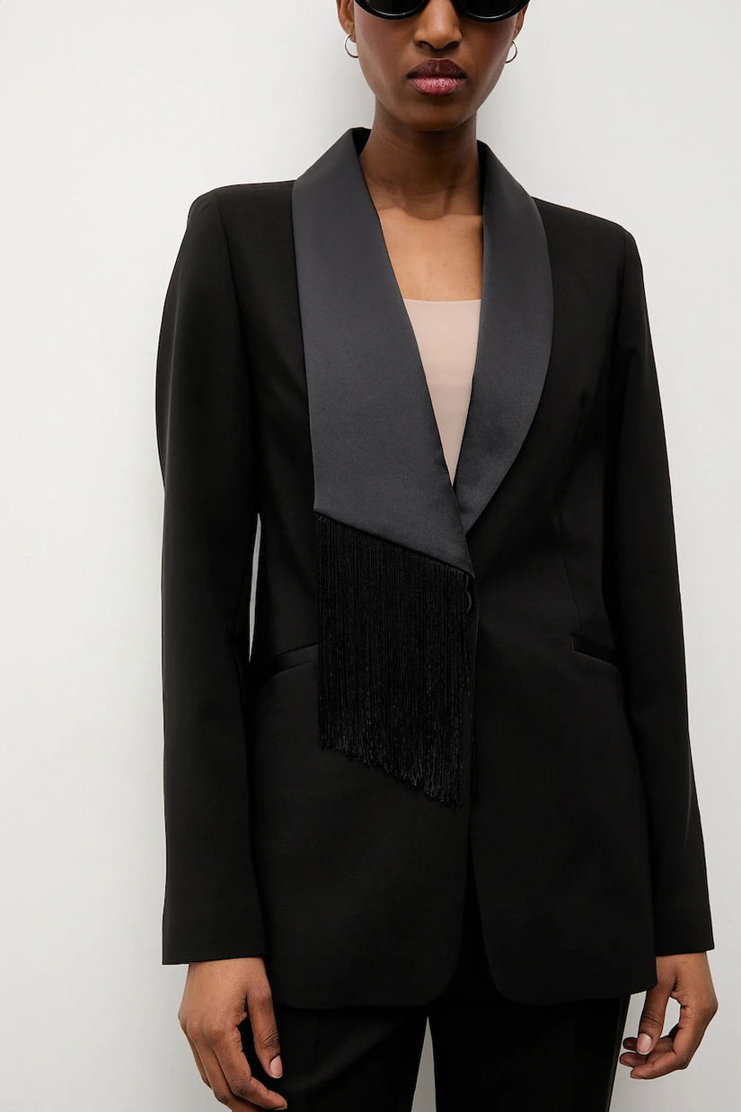 Answear.LAB sacou culoarea negru, un singur rand de nasturi, neted