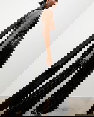 Answear.LAB salopeta culoarea negru, cu decolteu in v