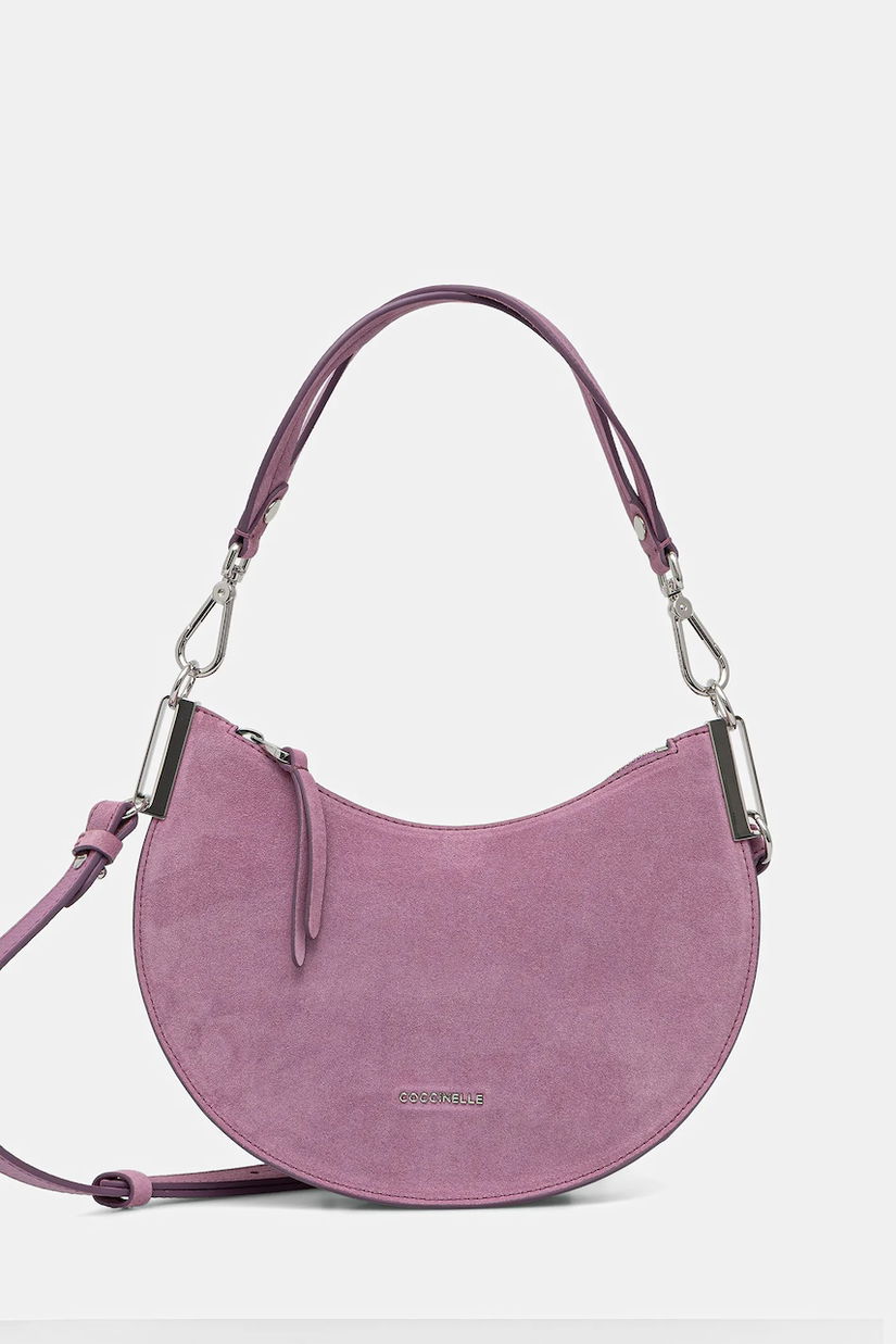 Coccinelle geantă de mână din piele întoarsă culoarea maro, E1.QKG.13.03.01