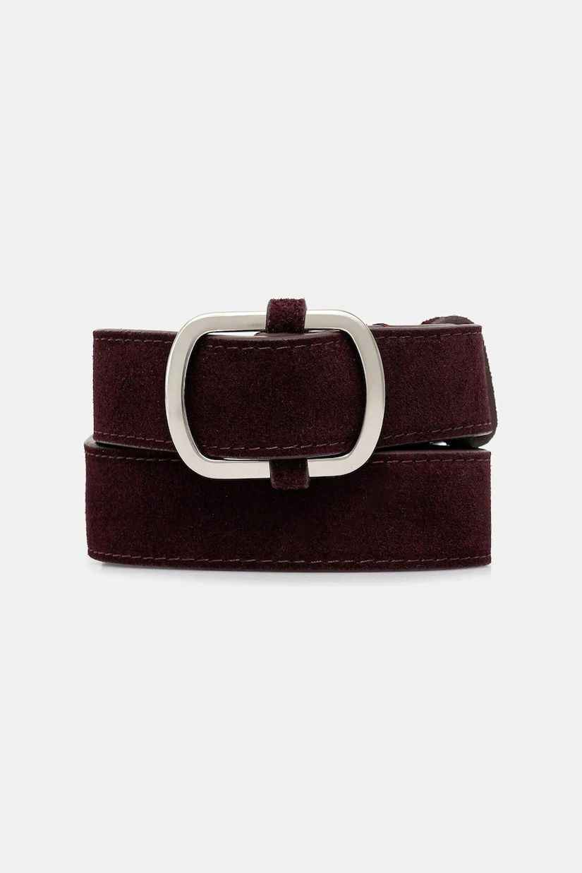 Answear.LAB curea din piele intoarsa culoarea bordo