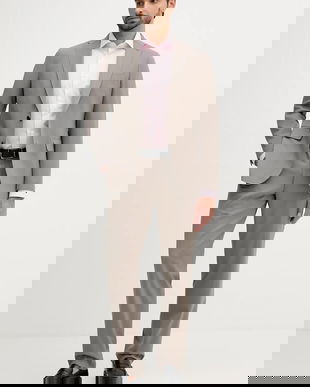 Michael Kors costum cu lână culoarea maro, uni, MD0MD91257