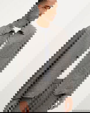 BARENA VENEZIA geacă de lână Overshirt Visal culoarea maro, OSU5300.501