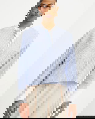 MAX&Co. cămașă din bumbac femei, culoarea alb, cu guler stand-up, relaxed, 2516111043200