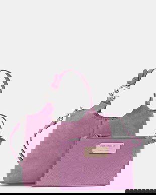 Coccinelle geantă de mână din piele întoarsă culoarea maro, E1.THE.58.01.01