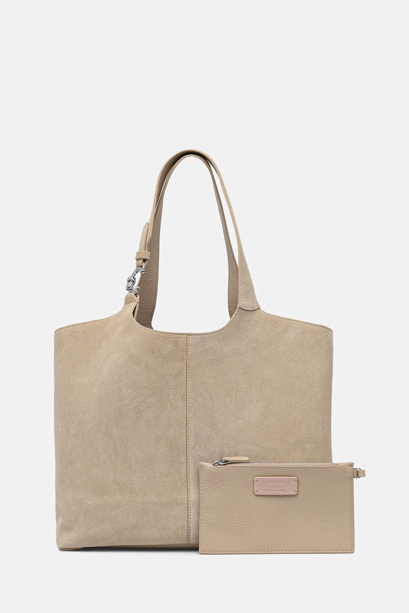 Coccinelle geantă de mână din piele întoarsă culoarea bej, E1.THE.11.01.01