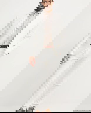 Lindbergh costum barbati, culoarea bej, neted, 30-61040