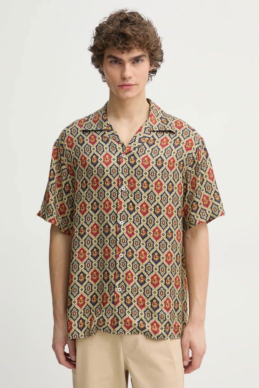Drôle de Monsieur cămașă La Chemise Ornements bărbați, culoarea bleumarin, relaxed, F-SH198-VI015-NY