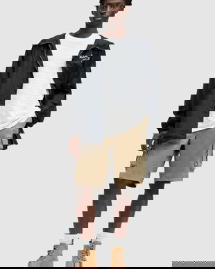 AllSaints pantaloni scurti din bumbac SLANE SHORT culoarea bej, MT501Z