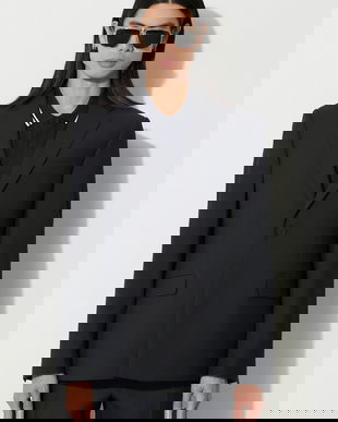 424 sacou din lână culoarea bleumarin, 35424G02 236502