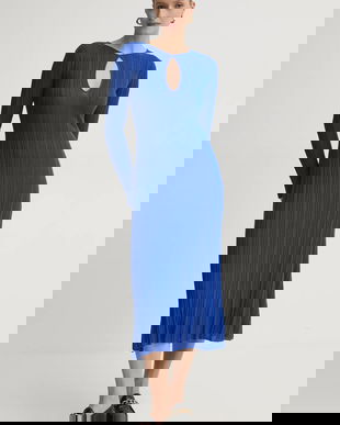 Pepe Jeans rochie din amestec de matase NATASHA culoarea violet, midi, evazată, PL953642