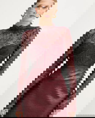 Retrofete body Valentina culoarea violet, cu imprimeu, FW24-10322