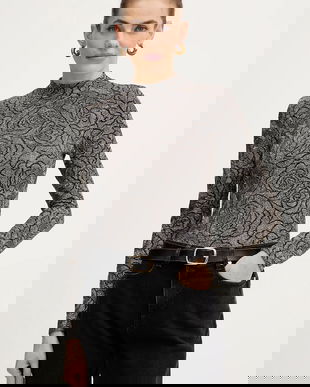 Morgan bluza culoarea negru, modelator, TROSALI