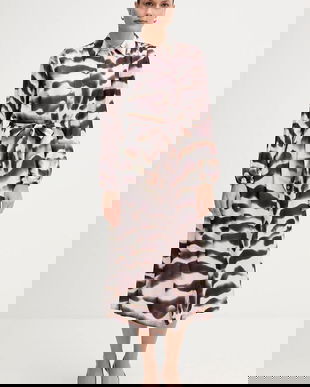 Marc Aurel rochie culoarea roz, midi, drept, 6576-1000-24817