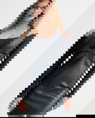 Nanushka rochie mini, drept, NW25PFDR01155