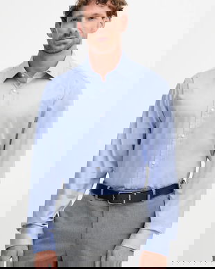 BOSS cămașă din bumbac BECKHAM X BOSS culoarea bleumarin, cu guler italian, regular, 50554813