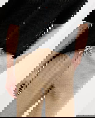 Lindbergh pantaloni scurți din amestec de in culoarea verde, 30-505020