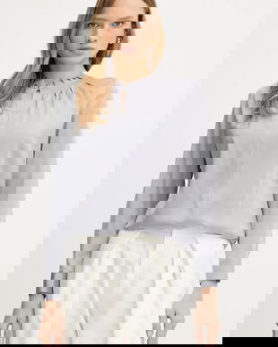 BOSS bluză din mătase Banorah1 culoarea violet, uni, 50548224