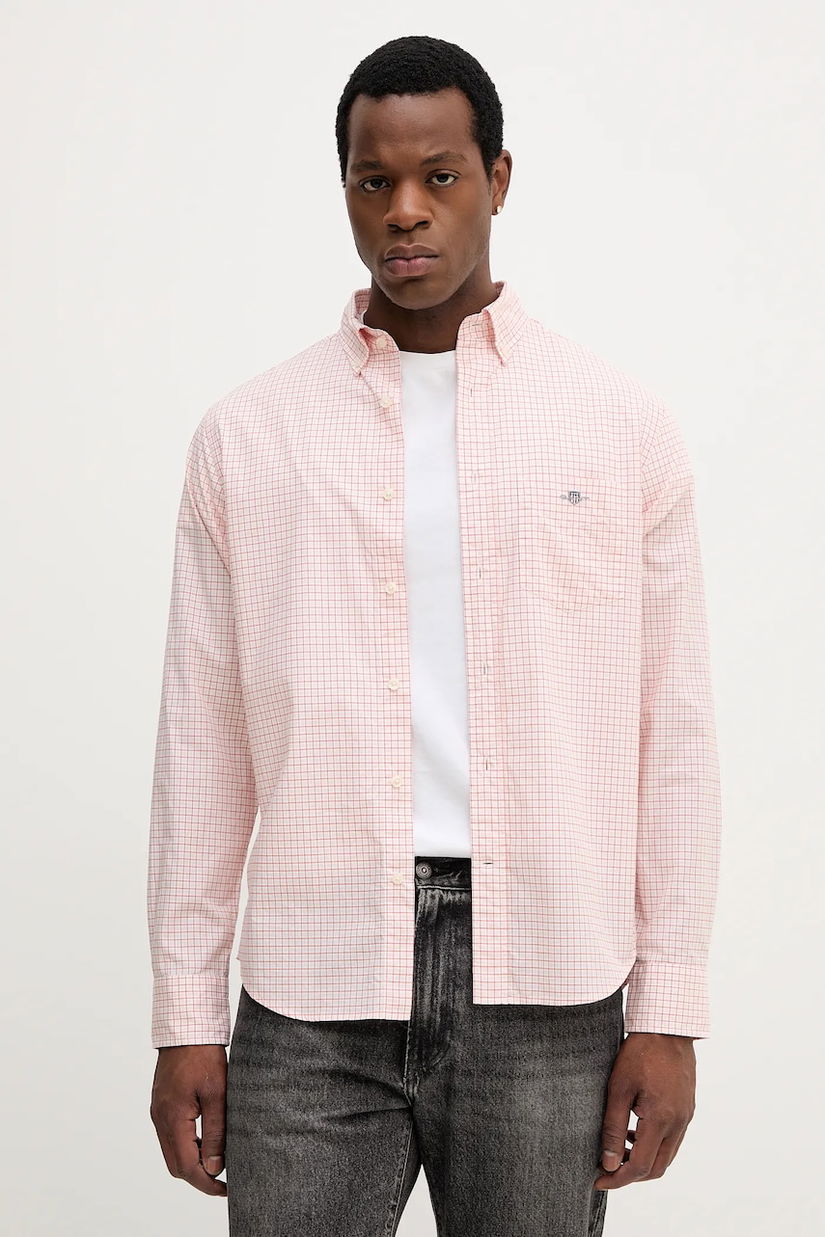 Gant cămașă din bumbac culoarea roșu, cu guler clasic, regular, 3250149