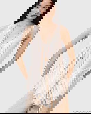 AllSaints bluză RACH culoarea alb, uni, W029PC