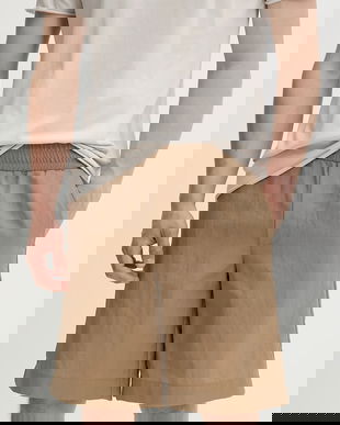 Won Hundred pantaloni scurți culoarea maro, 3528-13056