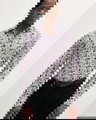 Eton cămașă din bumbac culoarea alb, cu guler clasic, slim, 100012667