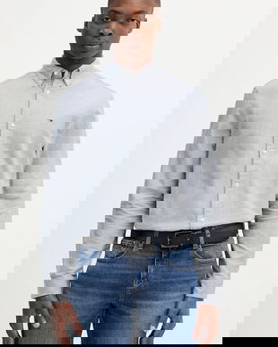 Tommy Jeans cămașă din bumbac culoarea gri, cu guler button-down, regular, DM0DM21298