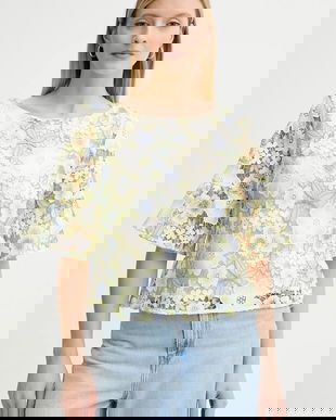 Bruuns Bazaar bluza femei, culoarea alb, cu imprimeu, BBW4369