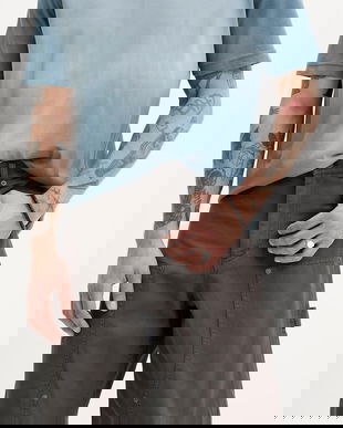 ZADIG&VOLTAIRE pantaloni scurți bărbați, culoarea maro, WMBS01064