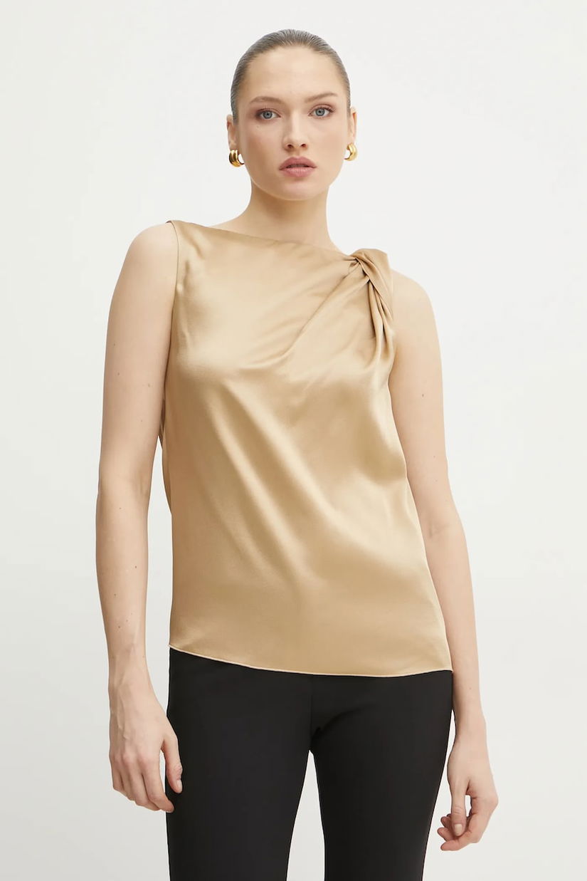 Liviana Conti bluza femei, culoarea verde, neted, F5SS68