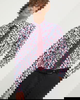 BOSS camasa barbati, culoarea alb, cu guler clasic, slim, 50537989